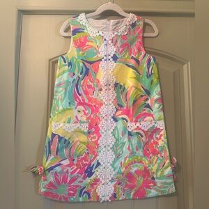 LILY PULITZER Girls Tropical Floral Vibrant Shift Dress Size 7